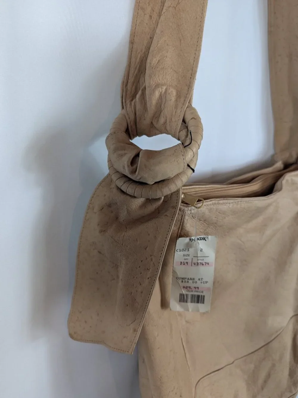 Sereta Leather Shoulder Bag Purse Vintage Purse 80s 90s Pockets Zip NEW NWT